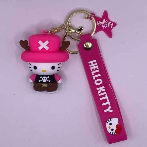 Hello Kitty Accessories - Hello Kitty Pink Skull Hat Keychain Sanrio